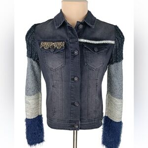 Desigual Exotic Women’s Grey Knit Denim Jacket